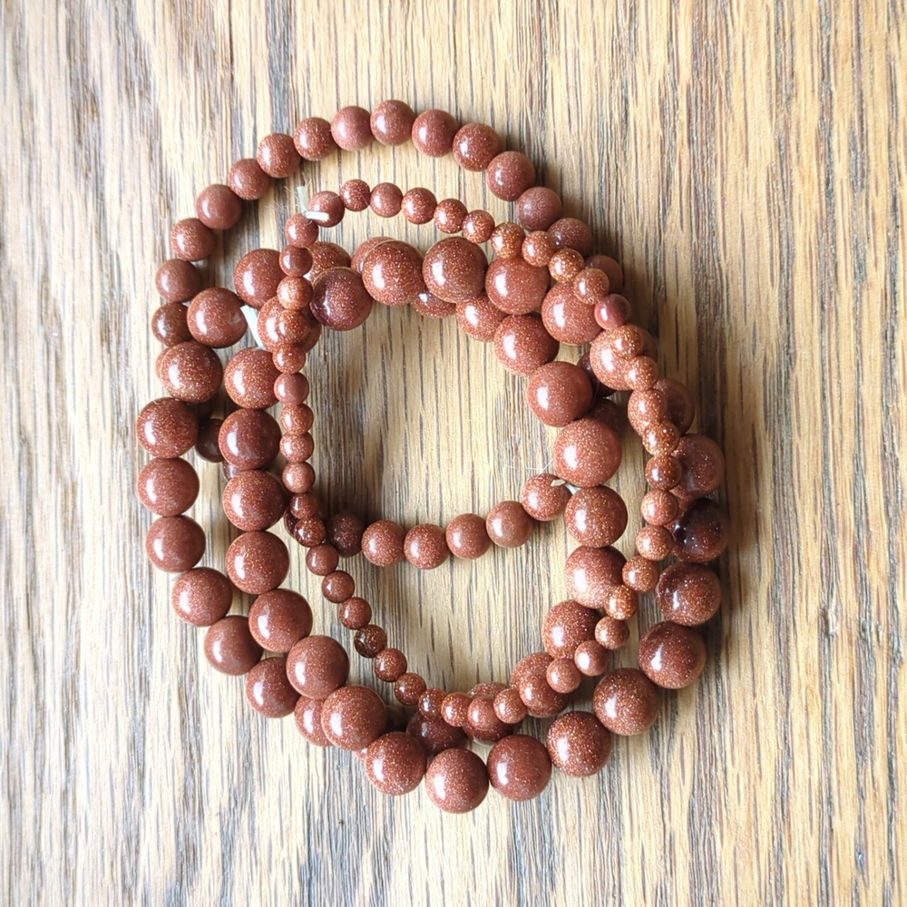 Beaded  Sandstone Bracelet Set of 4